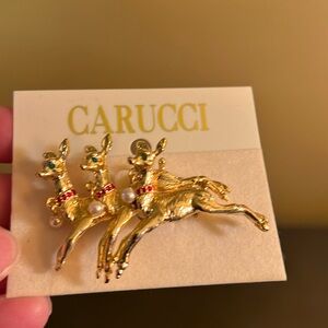 Carucci Reindeer brooch pin  - vintage